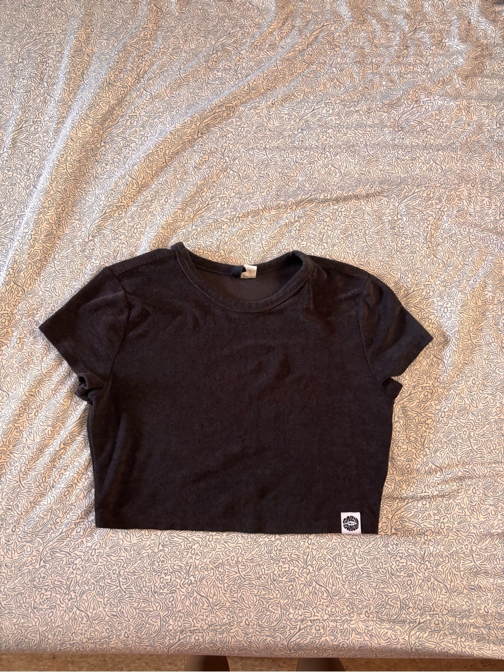 Brown Terry Crop Top